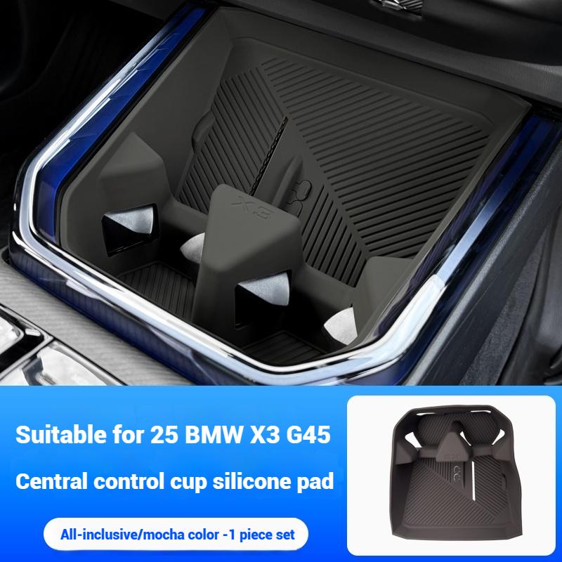 För BMW X3 G45 2025+ Silikon Bilkonsol Mugghållare Trådlös Laddningsplatta Skyddsdyna Bilmatta Biltillbehör