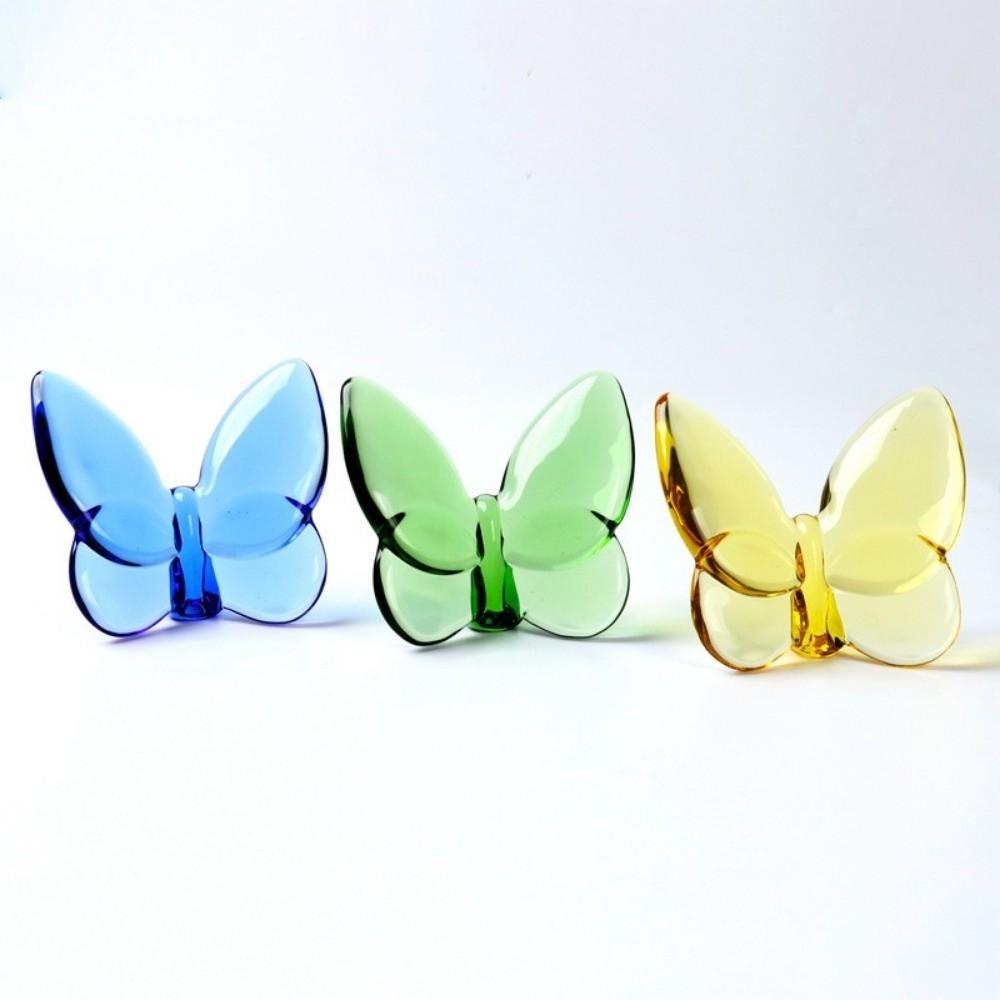 Glass Butterfly Figurine Mini Table Ornaments Elegant Desktop Decoration  Craft Collection