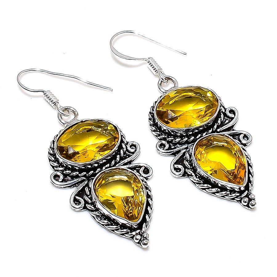 

Citrine Gemstone Handmade Ethnic Jewelry Earring 2.17 SR-10815