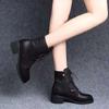 Zapatos de Mujer 2025 Botín Chelsea de Lujo Botín de Cuero para Mujer Zapato Grueso de Invierno Botines de Plataforma Tacón Grueso Diseñador de Marca