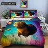 Cute Cartoon Capybara Print Bedding Set Animal Duvet Cover Set King Queen Double Twin Comforter Cover Set For Home Decor