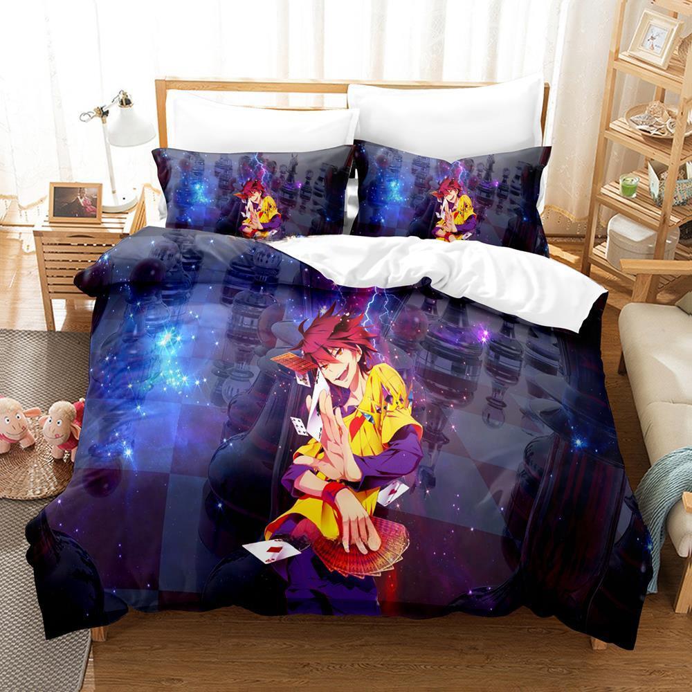 

Новый комплект постельного белья Game No Game No Life Sora and Shiro Single Twin Full Queen King Size Bed Set Adult Kids Bedroom Duvet Cover Sets EU Twin 135x200cm