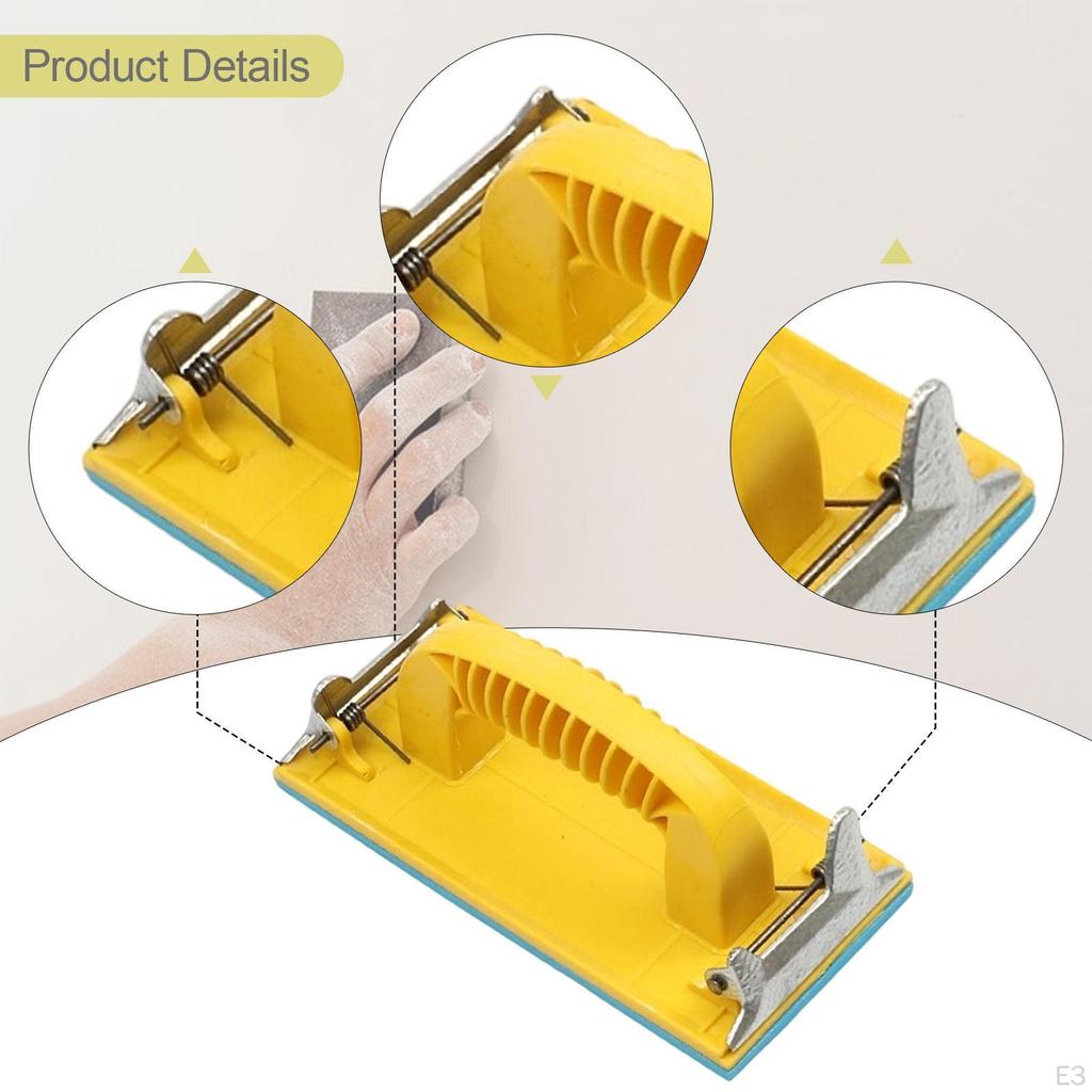 Hand Sander Grinder Metal Clip for Drywall Sandpaper Holder with Handle Sanding Block