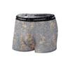 Large Size Men Spring and Summer Printed Ice Silk Skin-friendly Breathable Mid Waist Flat Angle Briefs
