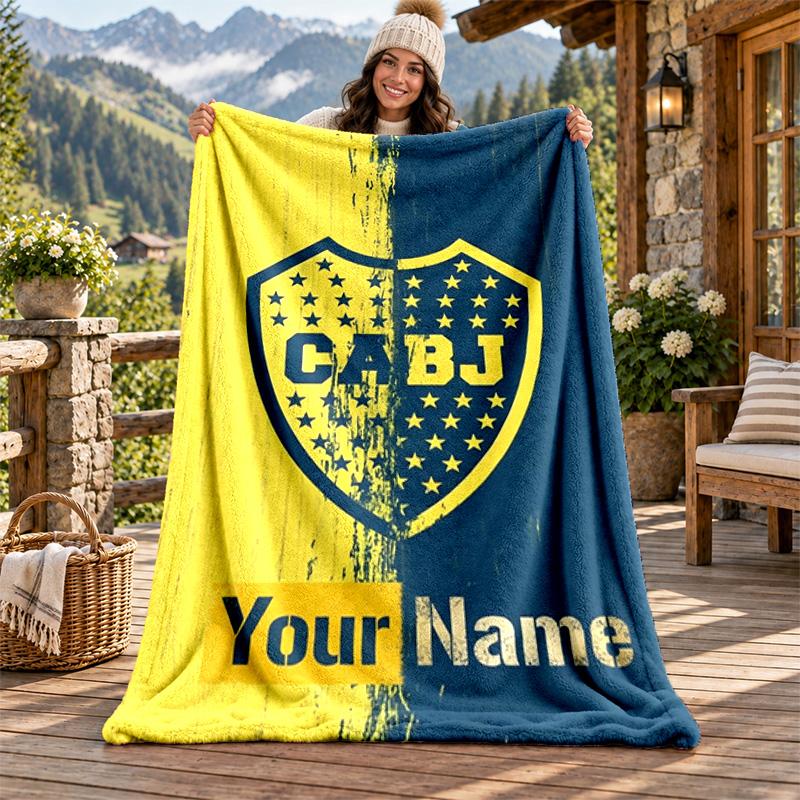 CABJ Custom Name Flannel Blanket Personalized Soft Warm Plush Throw Blanket Customized Gift for Family Friends