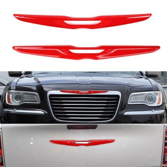 Front /Rear Car Logo Grid Decor Cover Trim For Chrysler 300 2015+ Accessories