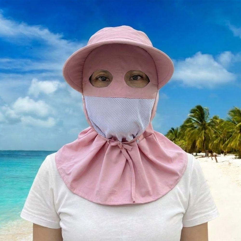 Breathable Tea Picking Work Hat Wide Brim Fisherman's Hat Fashion Face Mask Sun Hat  Unisex Summer