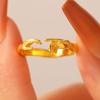Creative Two Hands Shape Open Adjustable Ring Minimalist Unique Statement Finger Ornament for Women Daily Fashion Matching Jewelry