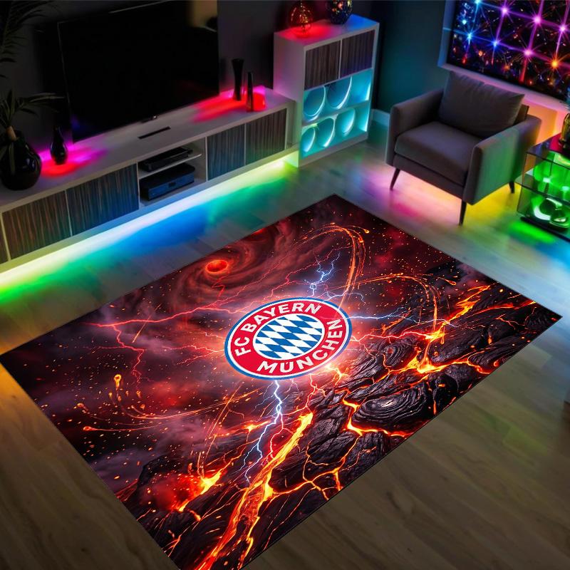Bayern Munich Design Crystal Velvet Carpet Cozy Non?Slip Printed Rug For Bedroom Living Room Entrance