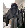 Giacca Corta alla Moda con Cappuccio Primavera Nera Larga Cappotti da Moto Femminili Street Antivento Cappotto Corto Basic