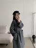 Korean Style Double-Faced Wool Coat with Stand-Up Collar, Tie-Waist, Extra-Long Design for Fall/Winter 2025