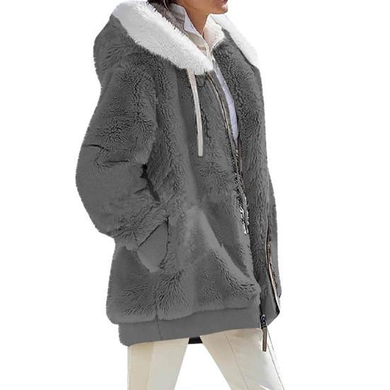 Cappotto invernale da donna tinta unita caldo peluche morbido taglie forti cappotto da signora abbigliamento invernale