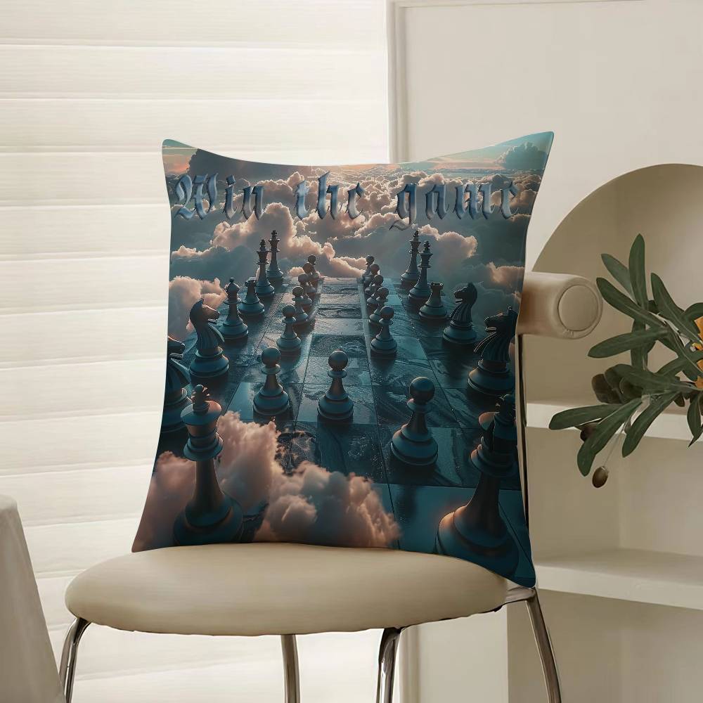 Beautiful Cloud Chess Picture Pillow Case Comfort Sofa Bed Silky Elegant Invisible Zipper Decorative Cushion Cover