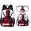 Deadpool  School 3Pcs Set Backpack+lunch Box+Pencil Case Fashion Schoolbag Backpack Trend Kids Gift Practical Multifunctional