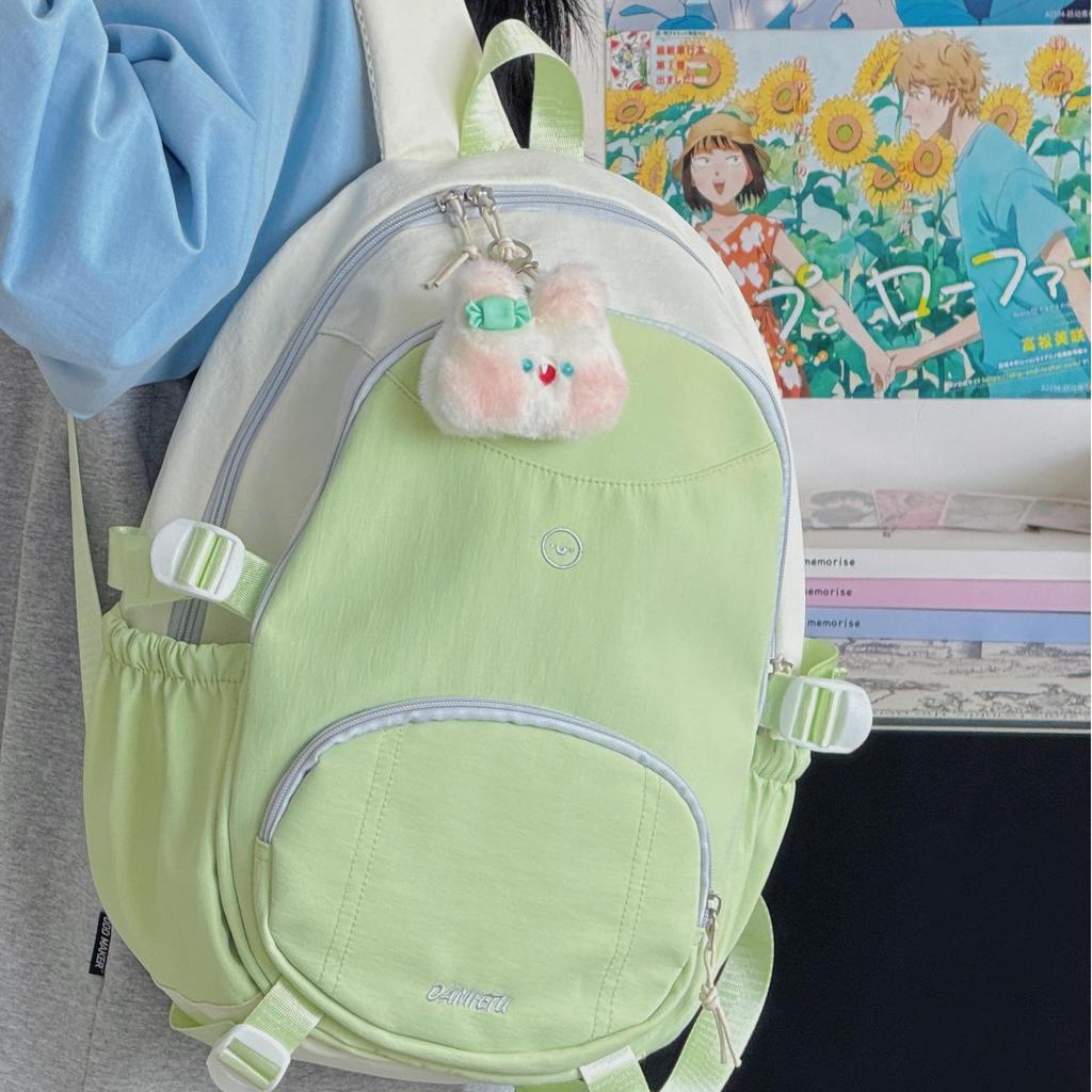 School Bag 2025 New Lightweight Travel Backpack Casual Ins Contrasting Color Backpack College Student Versatile Sweet School Bag