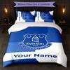 Everton FC Benutzerdefinierter Name Text Bettwäsche-Set 1 Bettbezug + 2 Kissenbezüge Fußball-Logo Personalisierte Geschenk für besonderen Anlass Schlafzimmer Dekor