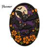 Festive Halloween Wall Accents Oval Sign, Layered Wooden Decor Cute Ghost Bat Spooky Home Decorations Pumpkin Witch Designs, Art Decoration