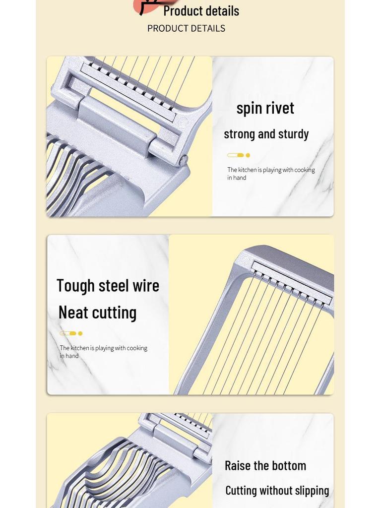 Aluminum Alloy Multifunctional Egg Slicer and Kiwi Divider