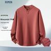 ROMON Men's Old Money Style Crewneck Long-Sleeve Heavyweight Tee
