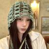 Niche design sense, handmade beaded bag head hat, female fringed hollow pullover hat, travel photo, ethnic style hat