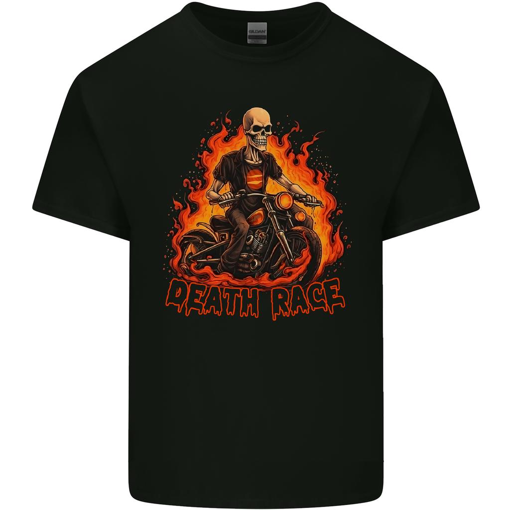 Death Race Biker Skull Motorbike Motorcycle Unisexs Light Cotton TShirt