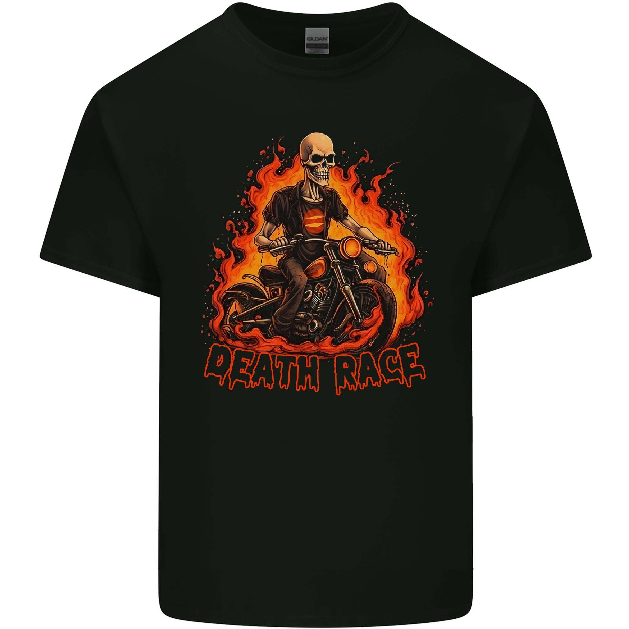 Death Race Biker Skull Motorbike Motorcycle Unisexs Light Cotton TShirt S