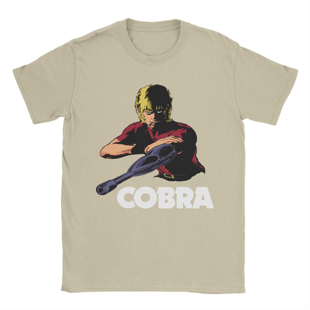 Space Adventure Cobra T Shirt Mens 100 Cotton Casual TShirts Round Neck Manga Anime Tee Shirt Short Sleeve Clothing Graphic