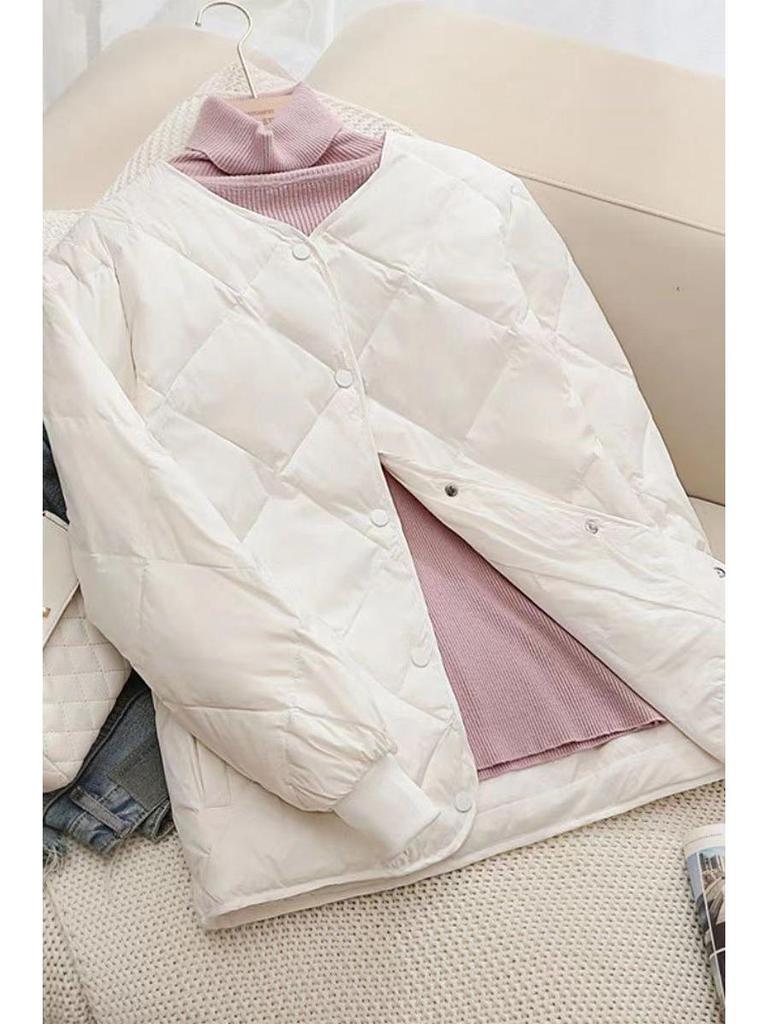 Women's Lightweight Short Down Cotton Baseball Jacket - Korean Style 2023