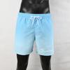 Men Beach Shorts Gradient Contrast Color Drawstring Elastic Waist Casual Daily Wear Pockets Thin Knee Length Summer Shorts Men Vacation Shorts