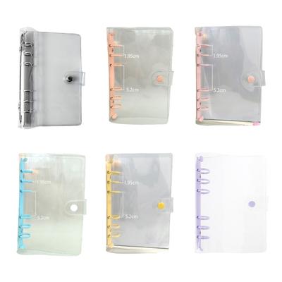 Clear Notebook Binders 6 Rings Planner Binder Soft Binder with Snap Button Closure Refillable Binder Budget Binder