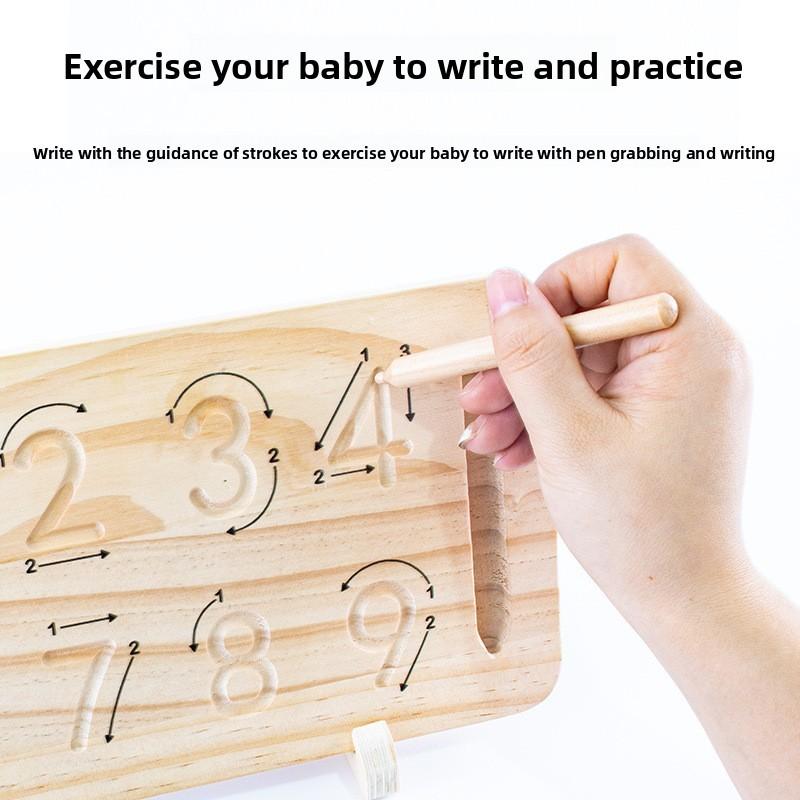 Shape Palm Math Calculation And Stroke Practice Wooden Board Children Puzzle Toy