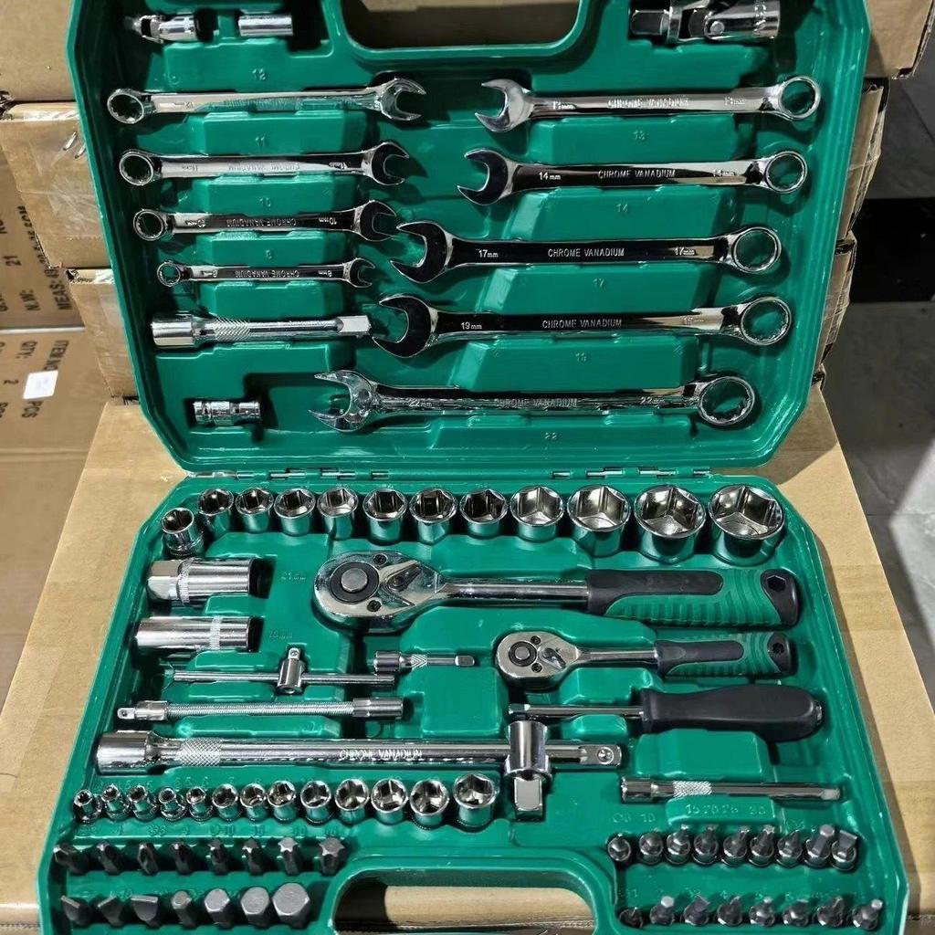 216-Piece Auto Repair and Maintenance Tool Kit with Socket Wrench and Combination Tools