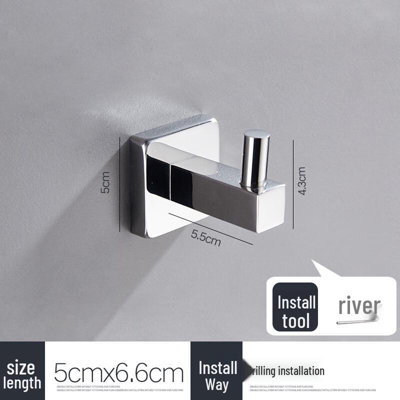 Heliang Hongyi L-Style No-Drill 304 Stainless Steel Wall Hook