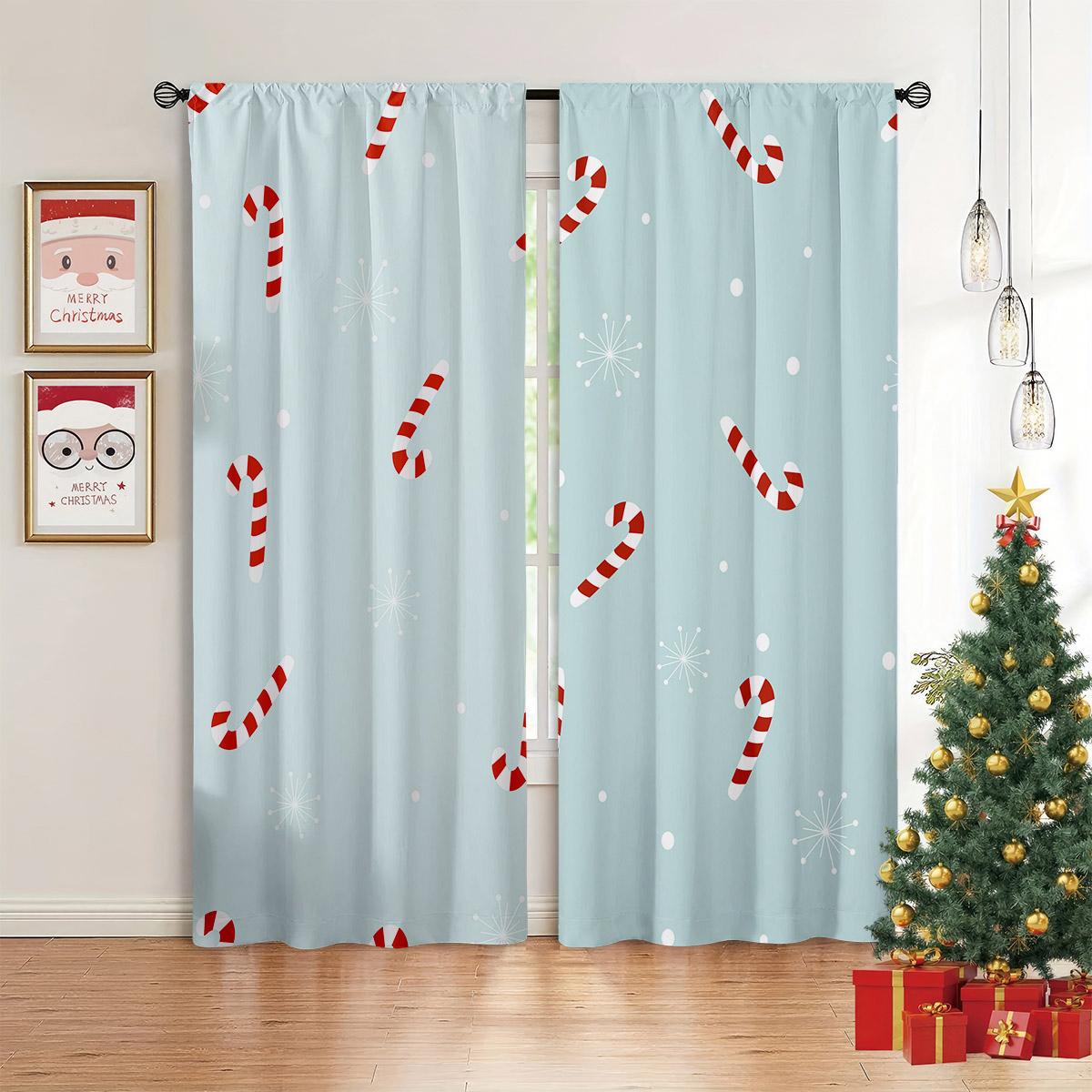 

Золотые чудесные шторы на елку, снеговик, лось, рождественские праздничные элементы, шторы для спальни, гостиной, декор окон, 2 шт. 50W130H(CM)X2PCS&Rod Pocket