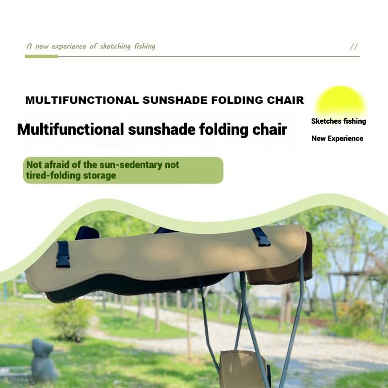 Outdoor folding sunshade chair leisure backrest with armrests fishing camping picnic director chair portable fishing chair