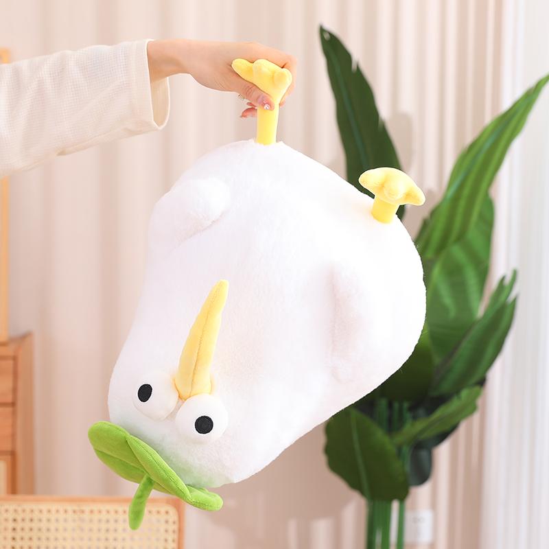 25-50cm Cute Kiwi Bird With Lotus Leaf Plush Toy Lifelike White Stuffed Animals Soft Pillow