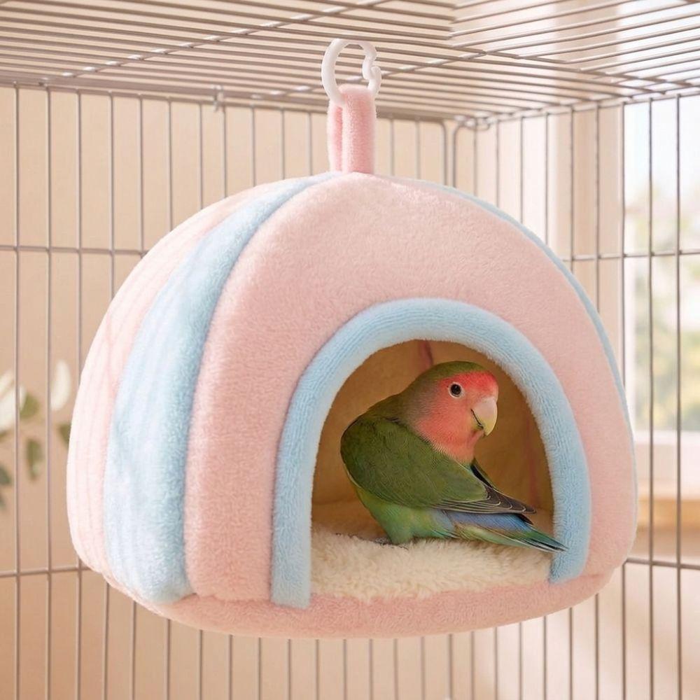 Sherpa Innenfutter Papageienfleece Warmes Nest Kleiner Vogel Winterhaus Käfigdekoration