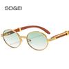 Occhiali da Sole Ovali Retrò da Uomo Moda Marca Designer Lenti Trasparenti Sfumate Occhiali da Vista Donna Lusso Occhiali da Sole Tonalità UV400