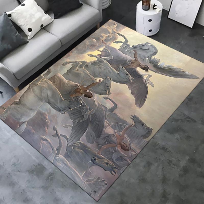 Charming Winged Horse Chair Mat Office Carpet for Home Decor, Suitable for Various Rooms