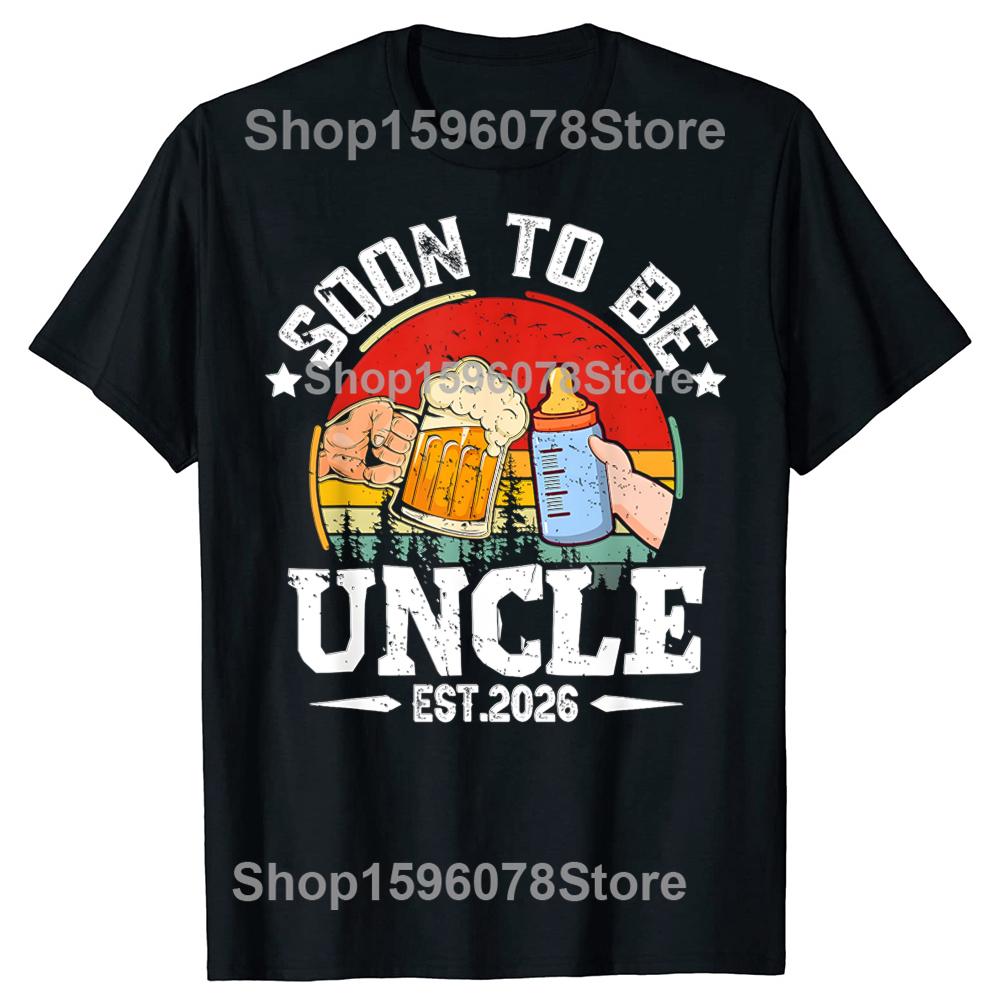 Soon To Be Uncle 2026 Retro Pregnancy AnnounceUnisext Dad Tshirts Fashion Casual Tshirt 100 Cotton Loose Oversized T Shirt Summer