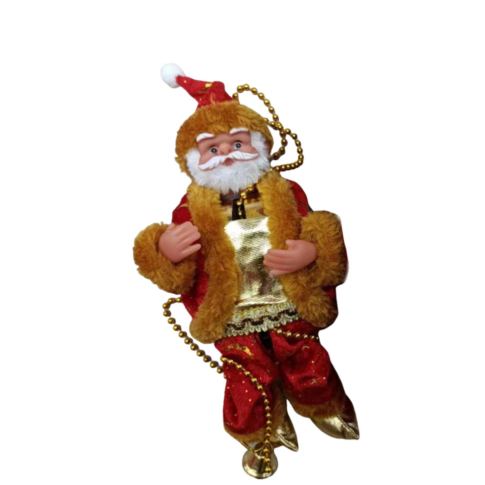 

Climbing Santa Claus on Bead Musical Christmas Tree Ornament for Door Window красный