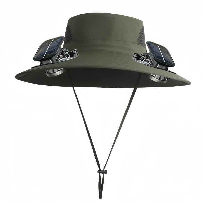 New Men's Fishing Cap Solar Charging Fan Outdoor Work Summer Casual Mountain Climbing Travel Fisherman Hat Sports Entertainment