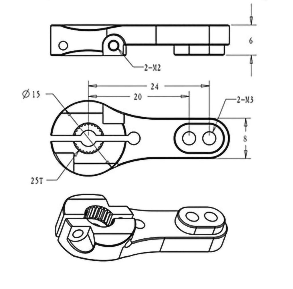Zosky DS3225 25kg High Torque Full Metal Digital Steering Servo, Waterproof, for Baja RC Cars (Control Angle 180°)