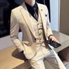 Men's Slim Fit Spring Suit Set with Peak Lapel and Solid Color Formal Wear