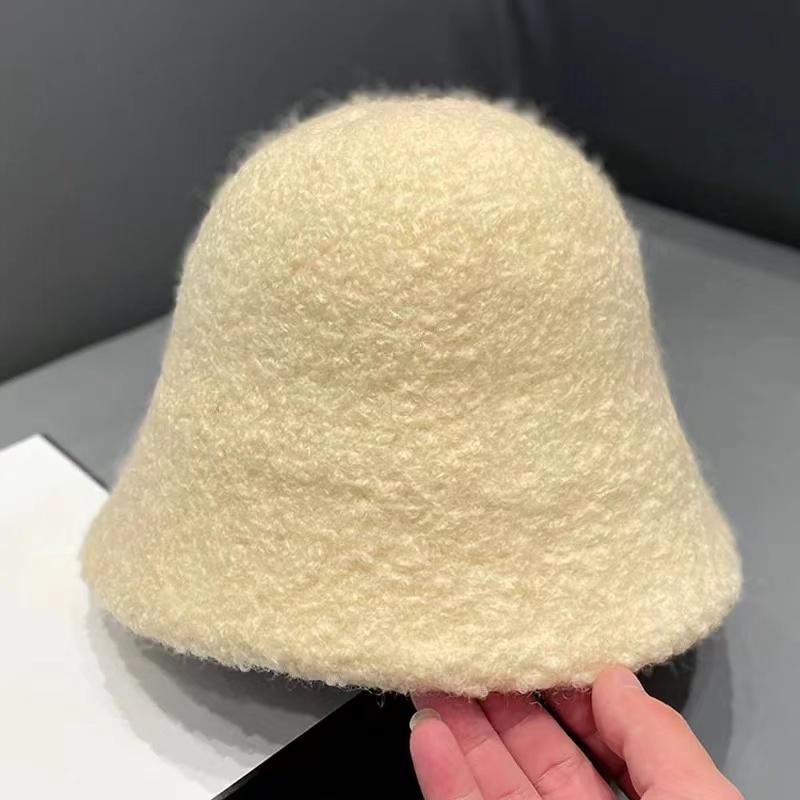 

Осенне-зимние шапки для женщин, новые классические простые шерстяные овечьи шапки-ведро, теплая рыболовная шапка, универсальная модная японская женская панама 54-58cm