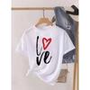 2026 Women Summer Top Love Heart Feather Trend Women's T-shirt Fashion Women Clothing Summer Polyester Fabric