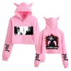 Women's 'Death Note' Cat Ear Crop Top Hoodie
