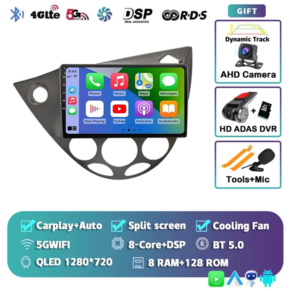 9" Android 14 Car Radio For Ford Fiesta 1995-2001 Focus MK1 1998-2004 2 Din Stereo Multimedia Player Carplay Autoradio Head Unit