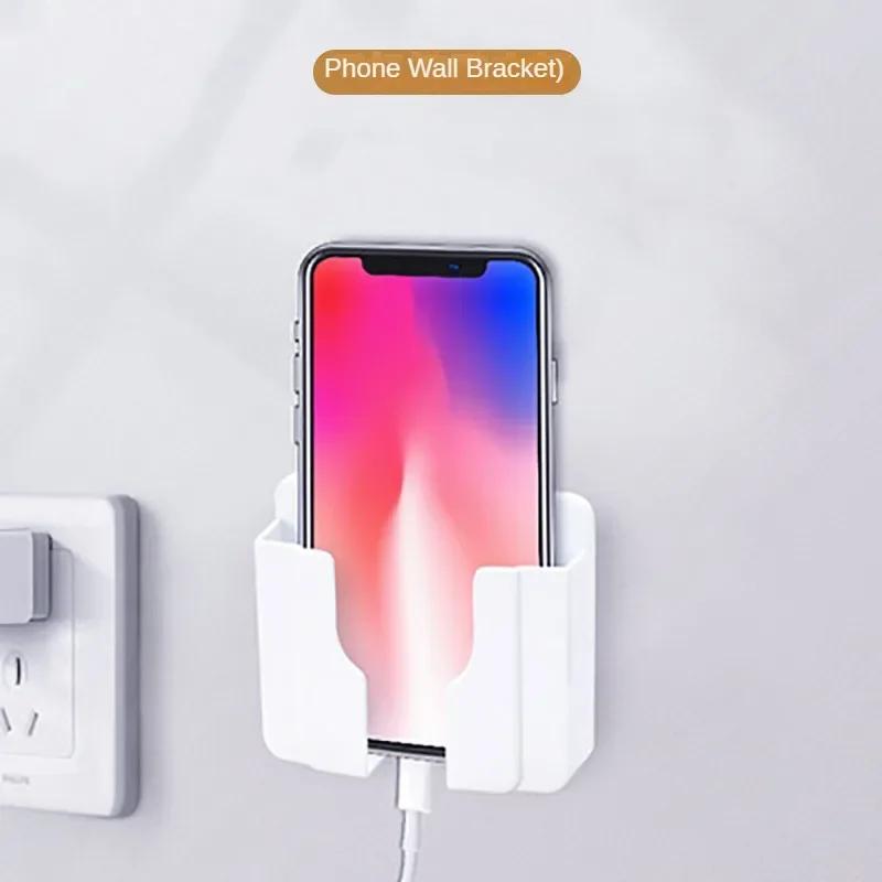 Portable TV Phone Remote Control Storage Box No Punching Wall Type Air Conditioning Remote Control Phone Charger Storage Rack