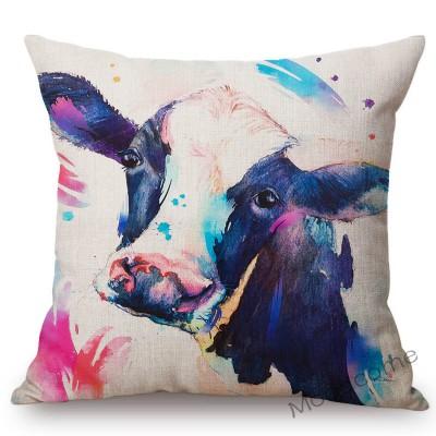 Nordische Aquarell Schöne Kuh Malerei Heim Dekoration Sofa Überwurf Kissenbezug Ölgemälde Baumwolle Leinen Stuhl Sitzkissenbezug
